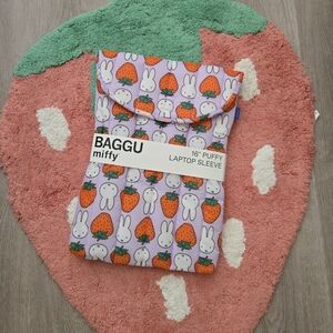 NWT BAGGU Miffy Strawberry Laptop Sleeve
